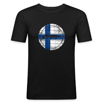 Pike Fish Predatory fish Fishing Finland - Men's Slim Fit T-Shirt - black - Front - Nik (191cm)