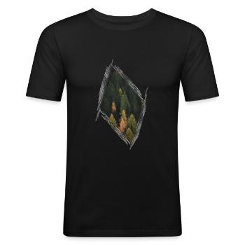 Forest - Men's Slim Fit T-Shirt - black - Front - Nik (191cm)