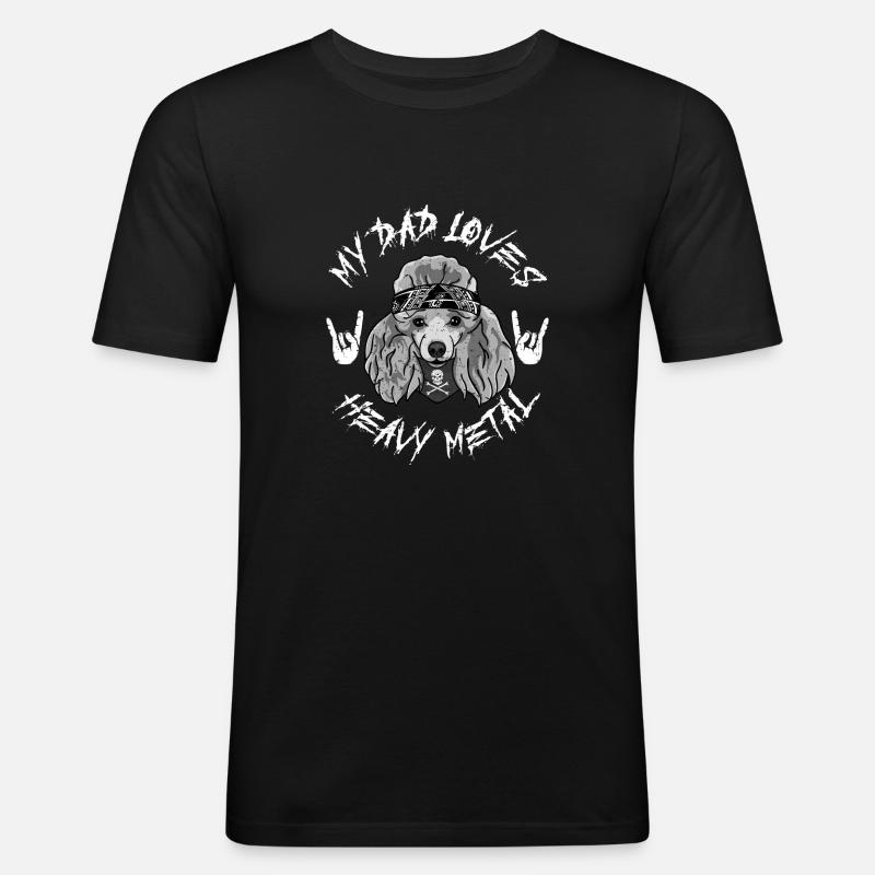 Pudel - Männer Slim Fit T-Shirt - Schwarz