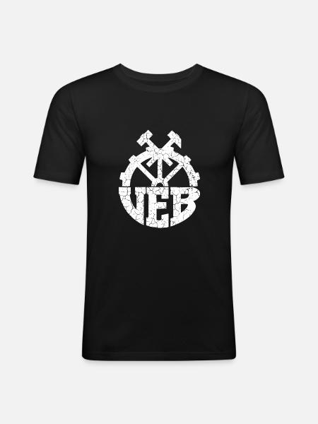 VEB - Retro - GDR - Ostalgia - Men's Slim Fit T-Shirt - black
