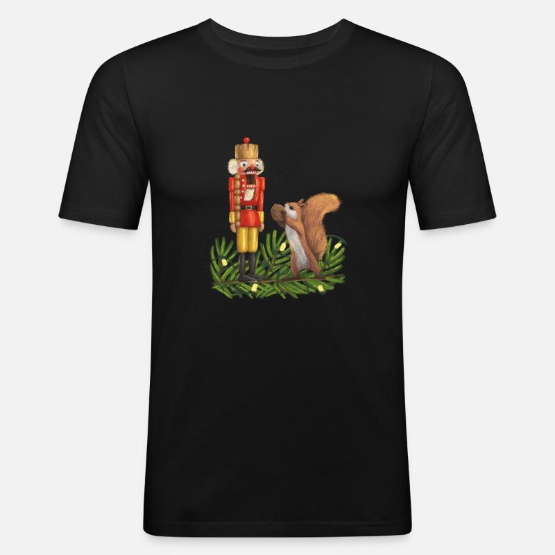 Nutcracker and squirrel - Men's Slim Fit T-Shirt - black
