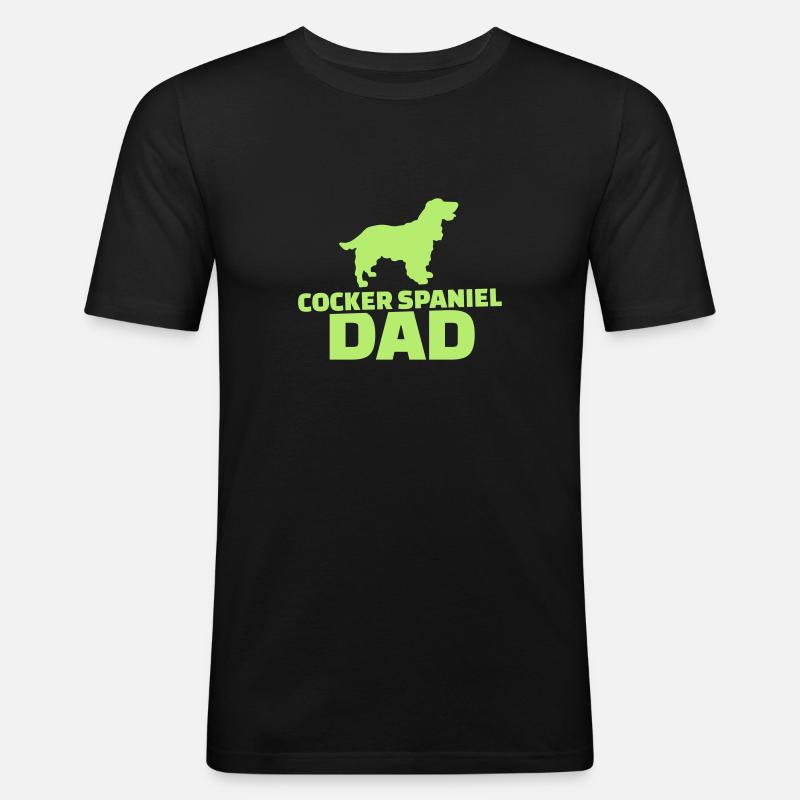 Cocker Spaniel Dad - T-shirt près du corps Homme - noir