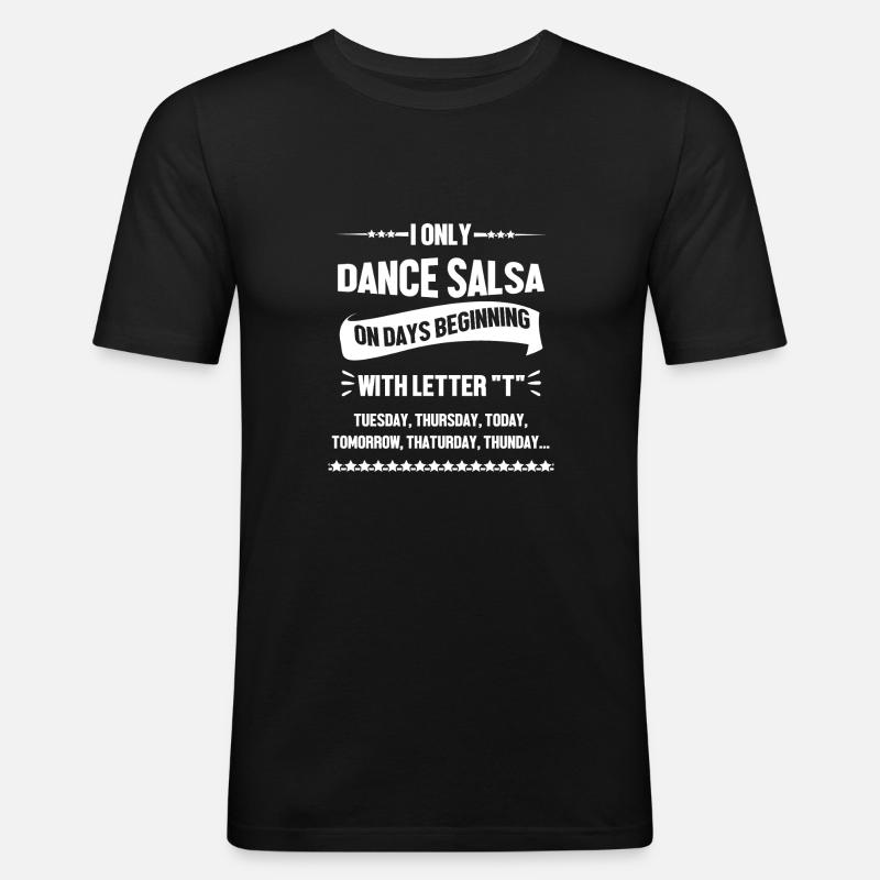 Danseuse de salsa Danseuse - T-shirt près du corps Homme - noir