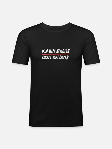 Atheist - Männer Slim Fit T-Shirt - Schwarz