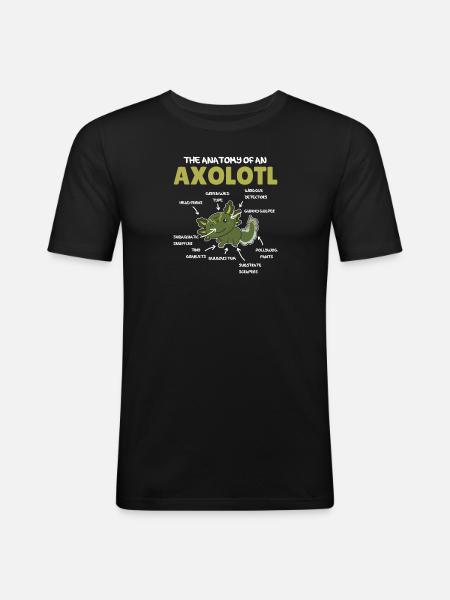 Axolotl Explication Anatomie d’un Axolotl - T-shirt près du corps Homme - noir