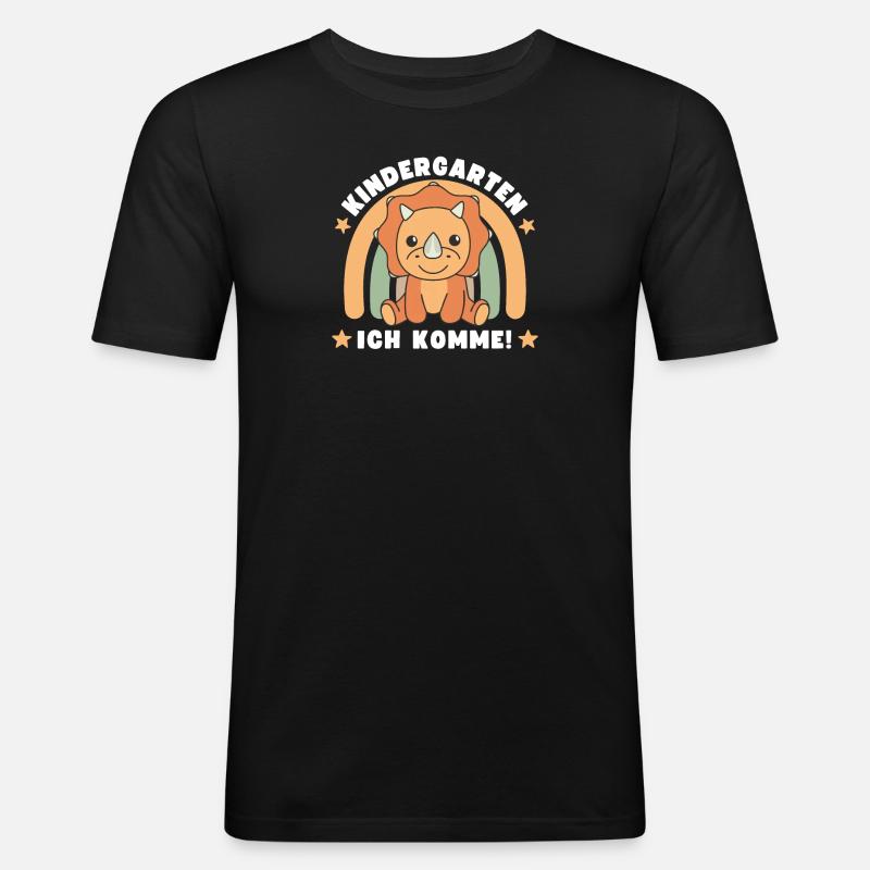 Kindergarten Ich Komme! - Männer Slim Fit T-Shirt - Schwarz