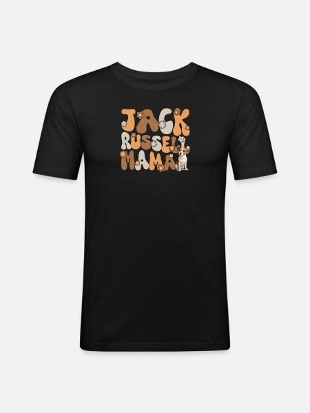 Jack Russell Terrier Groovy Jack Russell Mor - Herre Slim Fit T-Shirt - sort