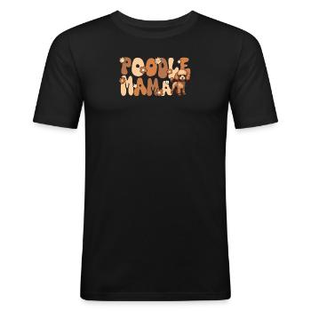 Pudel Groovy Poddle mama - Männer Slim Fit T-Shirt - Schwarz - Vorne - Nik (191cm)