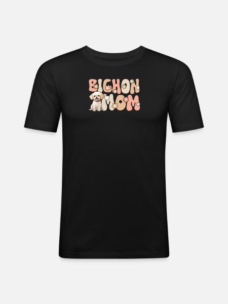 Bichon frisé Groovy Bichon Maman - T-shirt près du corps Homme - noir