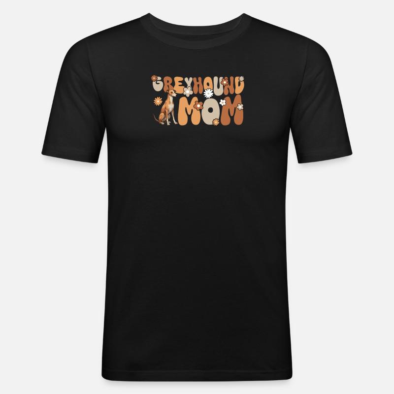 Greyhound Groovy Greyhound mom - Männer Slim Fit T-Shirt - Schwarz