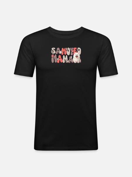 Samoyed Groovy Samoyed Mom - Men's Slim Fit T-Shirt - black