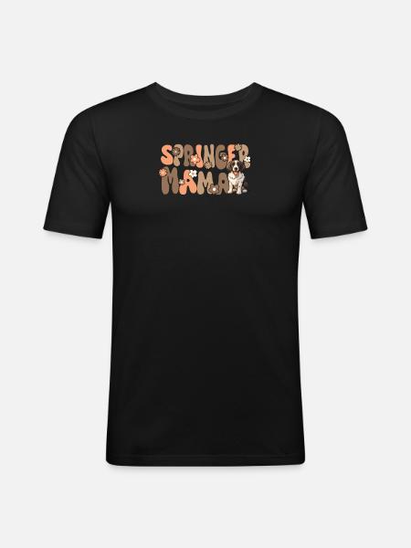Springer Spaniel Groovy Springer maman - T-shirt près du corps Homme - noir