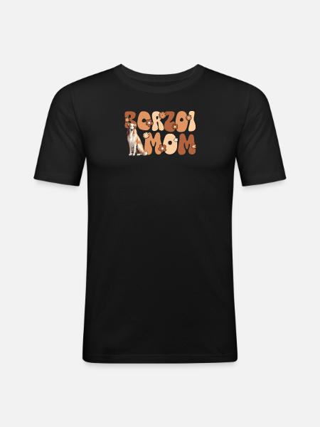 Barsoi Groovy Barzoi Maman - T-shirt près du corps Homme - noir