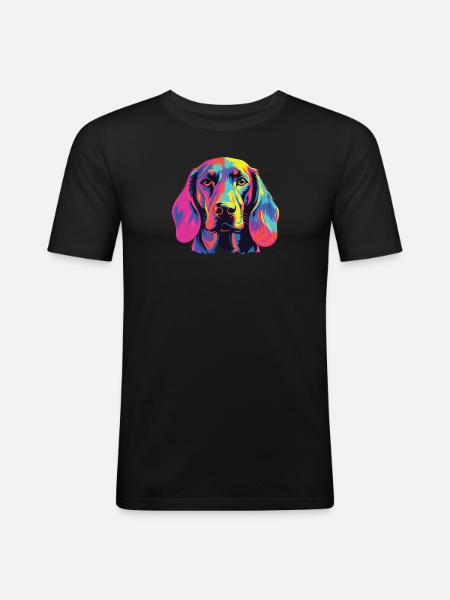 Wasserfarben Farbenfroher Bayerischer - Männer Slim Fit T-Shirt - Schwarz