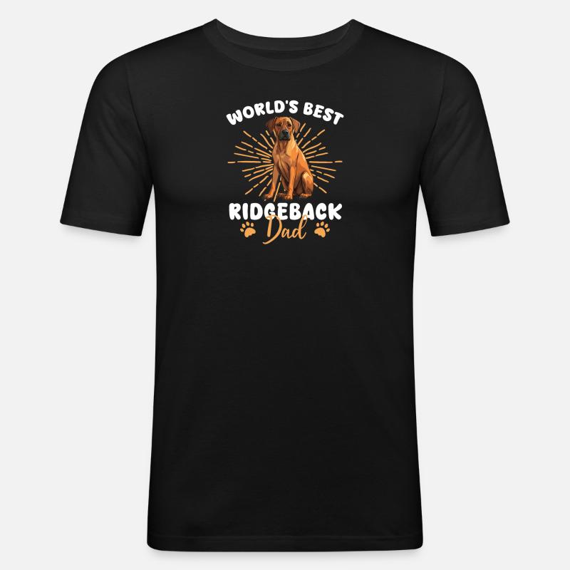 Rhodesian Ridgeback Groovy Ridgeback Dad - Men's Slim Fit T-Shirt - black
