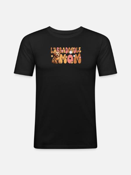 Labradoodle Groovy Labradoodle Maman - T-shirt près du corps Homme - noir
