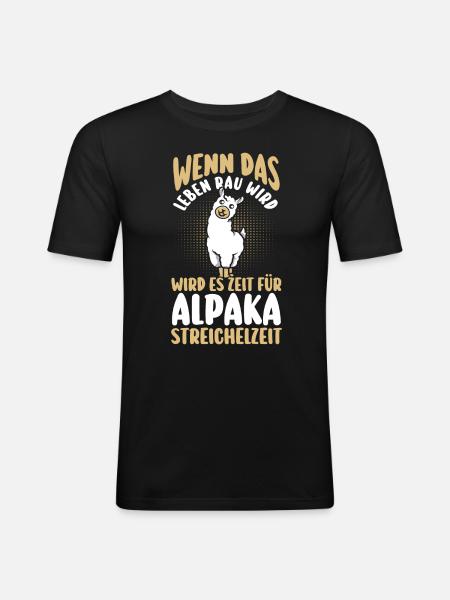Alpaca - Men's Slim Fit T-Shirt - black