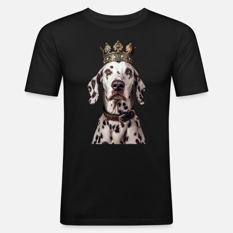 Dalmatiner - Männer Slim Fit T-Shirt - Schwarz