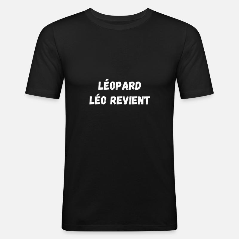 Léopard Léo Revient - T-shirt près du corps Homme - noir