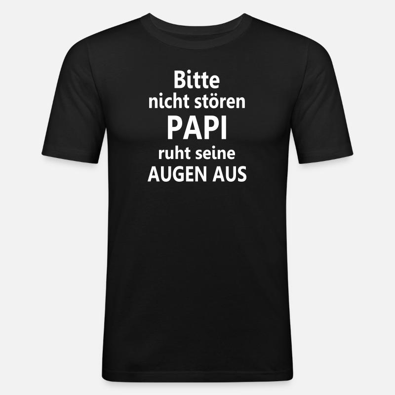 Papa schlafen müde Papi Geschenk lustig Vatertag - Männer Slim Fit T-Shirt - Schwarz