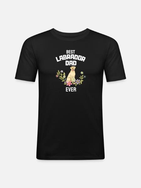 Labrador Papa - Männer Slim Fit T-Shirt - Schwarz