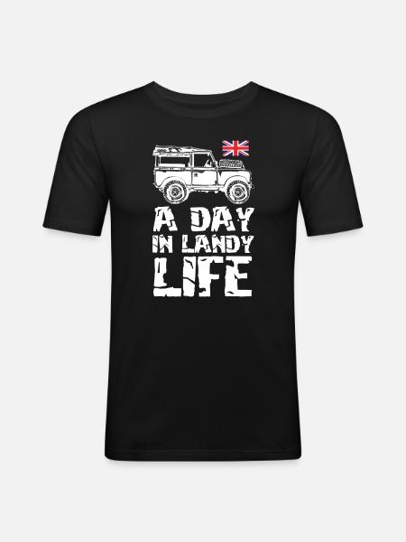 a day in landy life - Men's Slim Fit T-Shirt - black