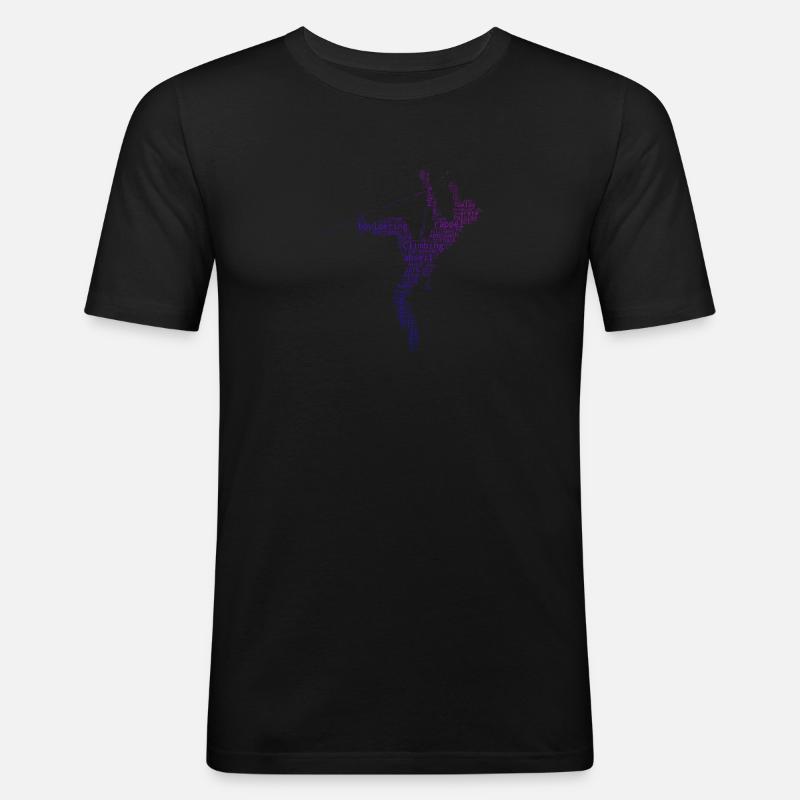Boulder Climber Climber Escalade Bloc - T-shirt près du corps Homme - noir