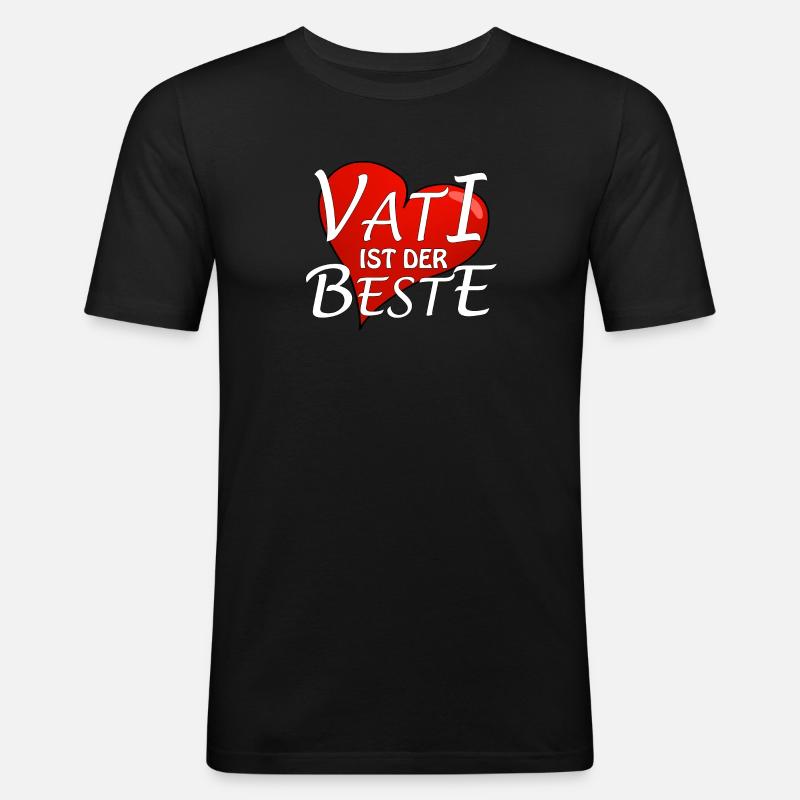 VATI IST DER BESTE - Männer Slim Fit T-Shirt - Schwarz