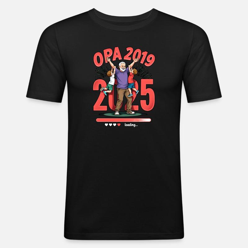 Opa Loading - 2019/2015 - Männer Slim Fit T-Shirt - Schwarz