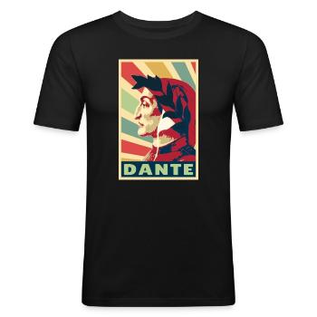 Dante Vintage Farben - Männer Slim Fit T-Shirt - Schwarz - Vorne - Nik (191cm)