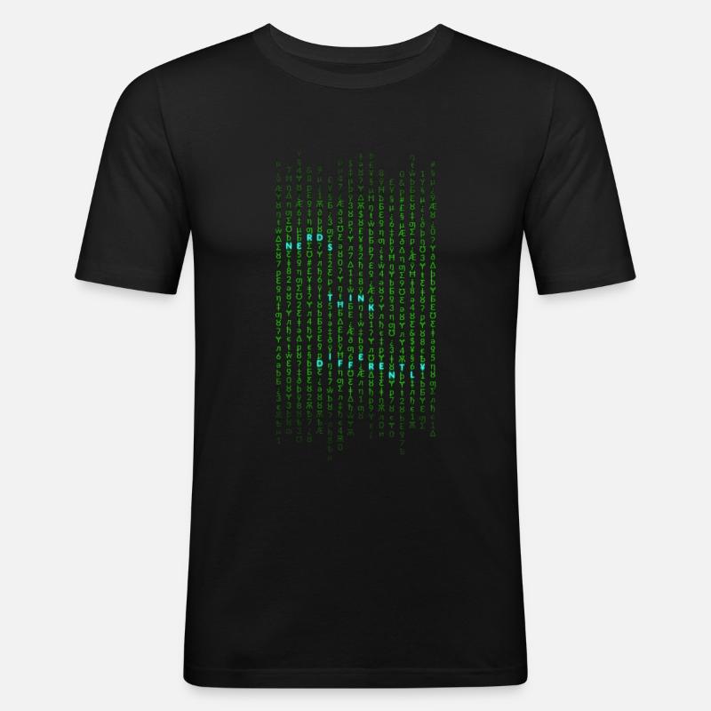 Les nerds pensent différemment - T-shirt près du corps Homme - noir