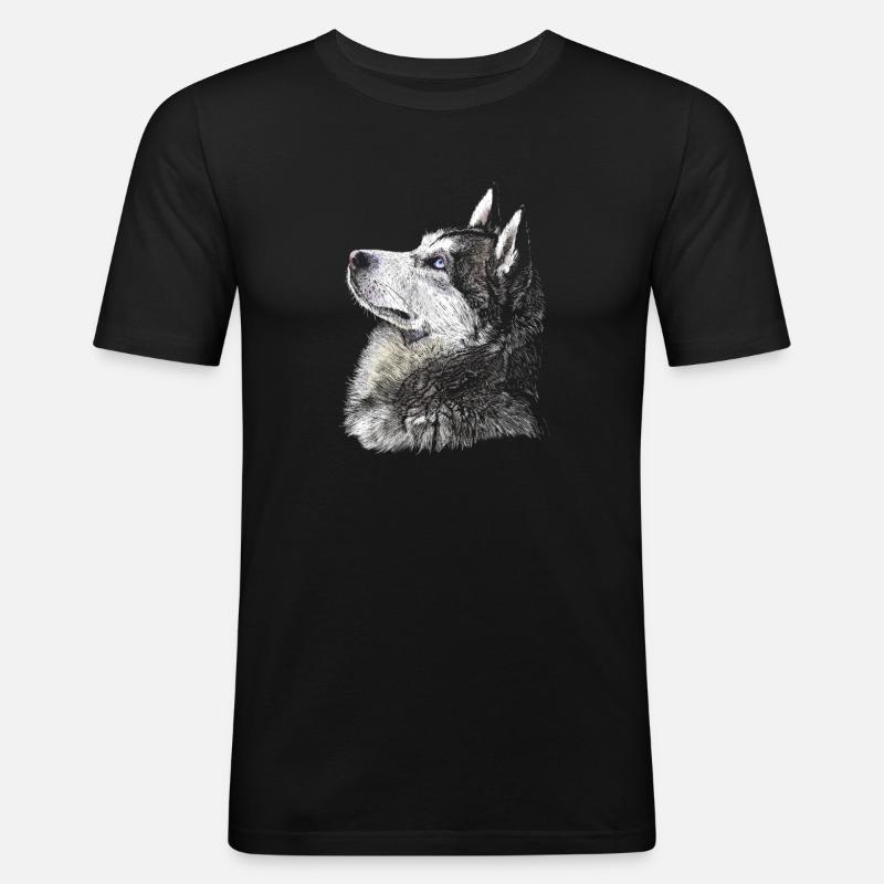 Husky - Männer Slim Fit T-Shirt - Schwarz