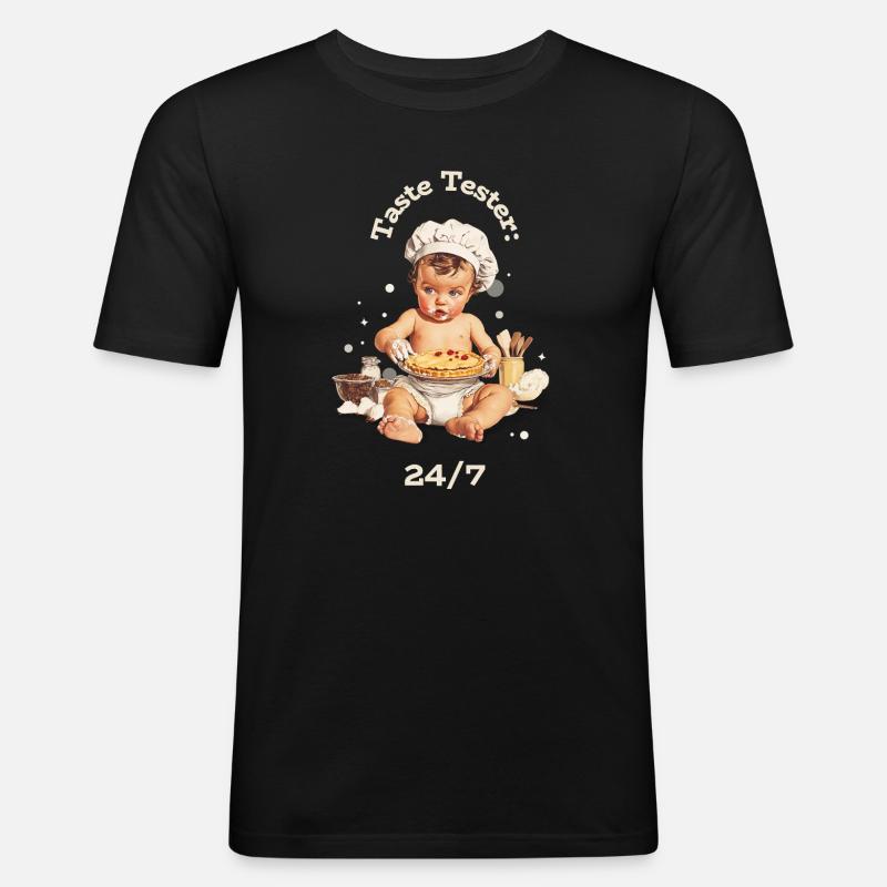 Schreibtests 24/7 - Männer Slim Fit T-Shirt - Schwarz