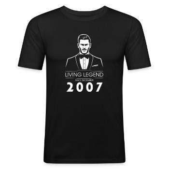 18. Geburtstag Living Legend (GENT) since 12/2007 - Men's Slim Fit T-Shirt - black - Front - Nik (191cm)
