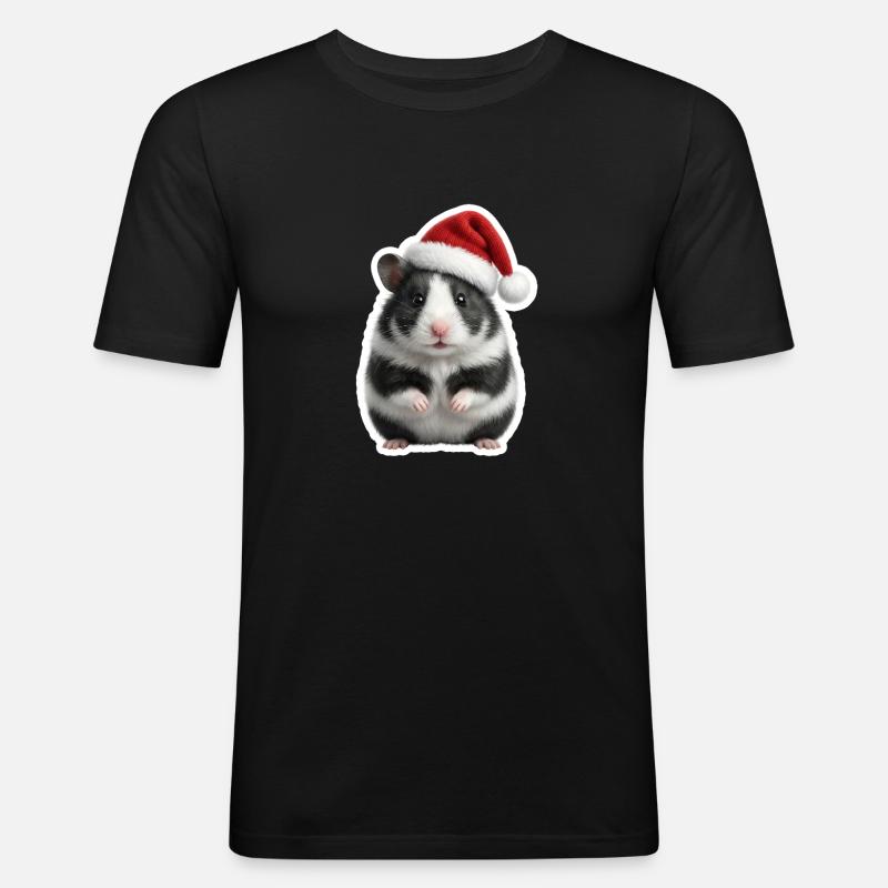 Small hamster with full cheeks - Men's Slim Fit T-Shirt - black