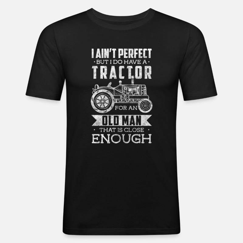 Bauer Bauernhof Acker Ernte - Männer Slim Fit T-Shirt - Schwarz