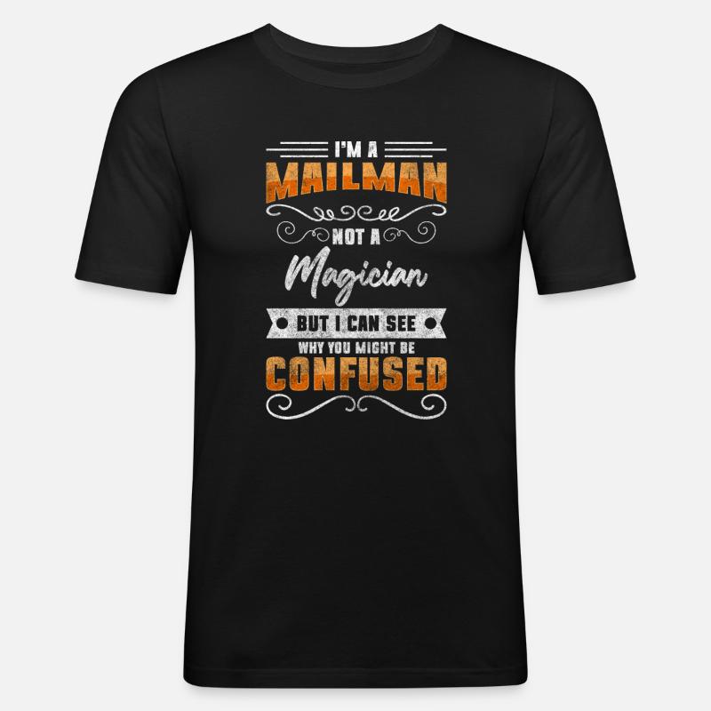Postbote Paket Arbeit Bote - Männer Slim Fit T-Shirt - Schwarz