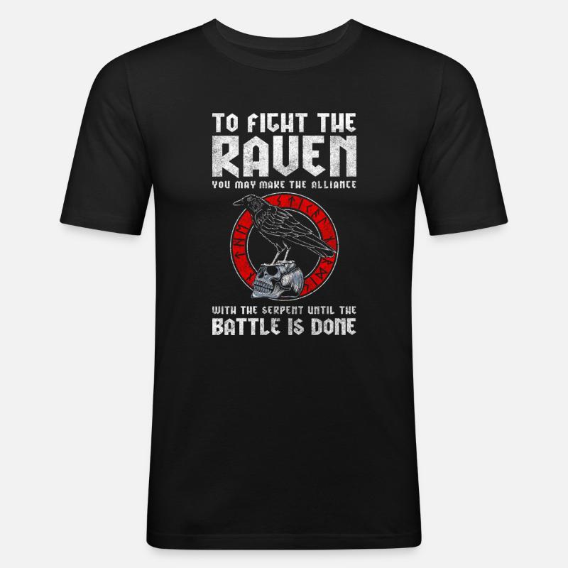 Cuervo Odín Brujería Astuta - Camiseta ajustada hombre - negro