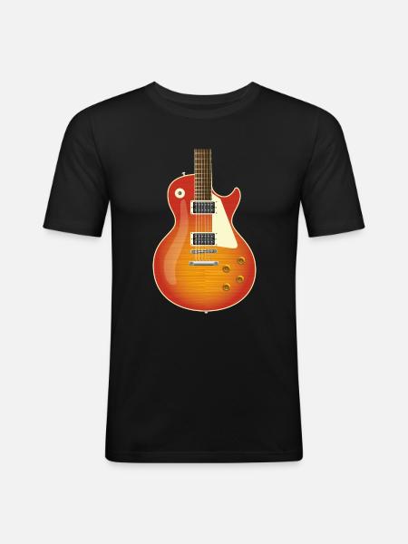 Les Paul - Männer Slim Fit T-Shirt - Schwarz
