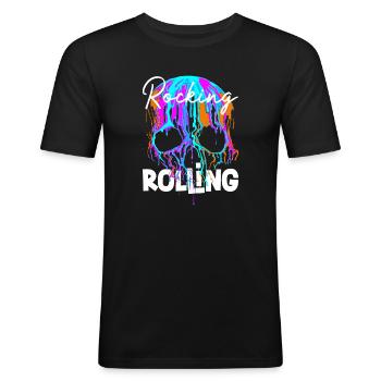 rock 'n' roll - T-shirt près du corps Homme - noir - Devant - Nik (191cm)