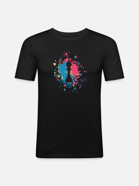 Chess Bishop Color Splash - Men's Slim Fit T-Shirt - black