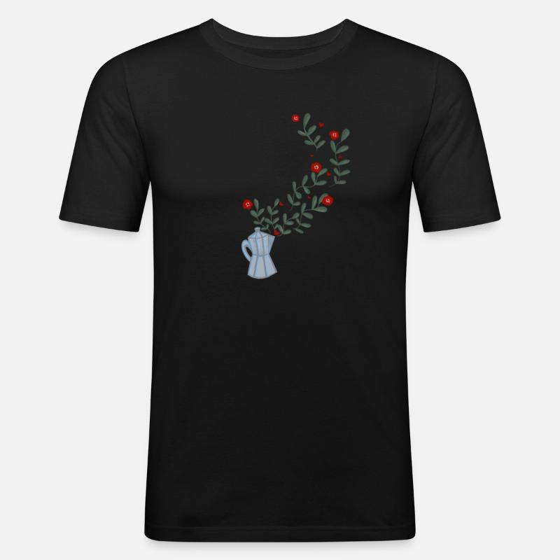 Espresso Maschine - Männer Slim Fit T-Shirt - Schwarz