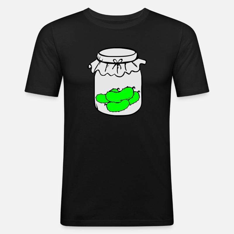 Gurkenglas - Männer Slim Fit T-Shirt - Schwarz