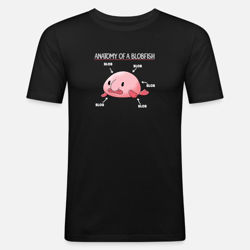 Blobfish Explication Anatomie d’un Blobfish - T-shirt près du corps Homme - noir