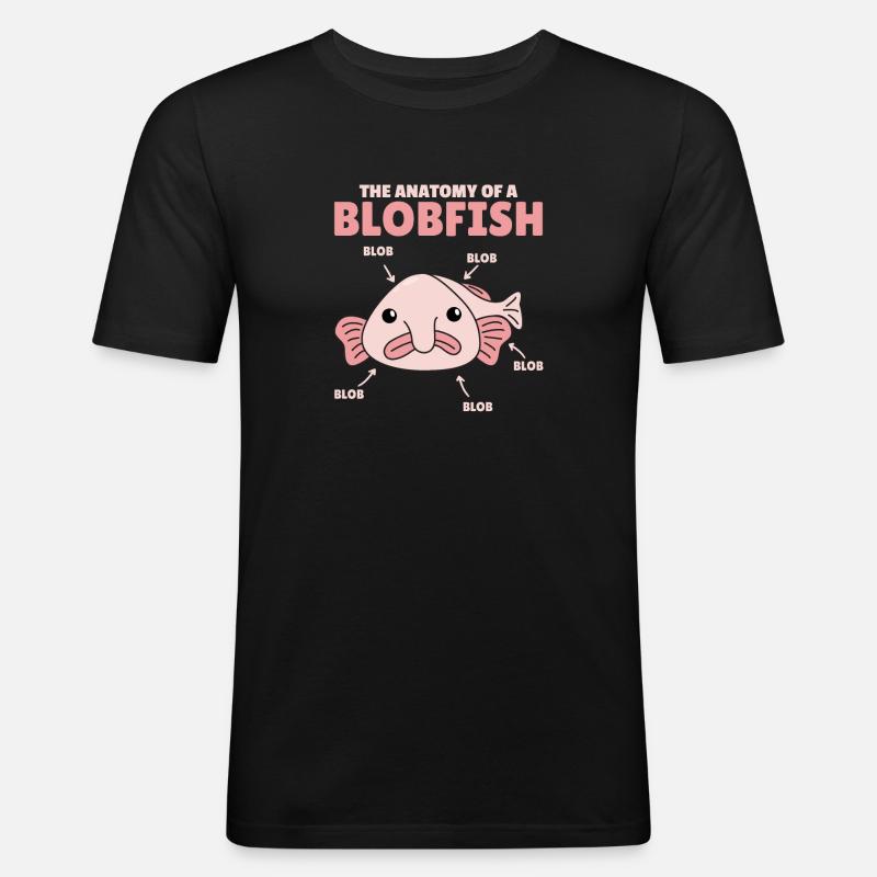 Blobfish Explication Anatomie d’un Blobfish - T-shirt près du corps Homme - noir