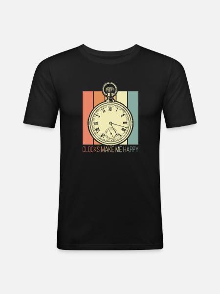 Watches make me happy - Men's Slim Fit T-Shirt - black
