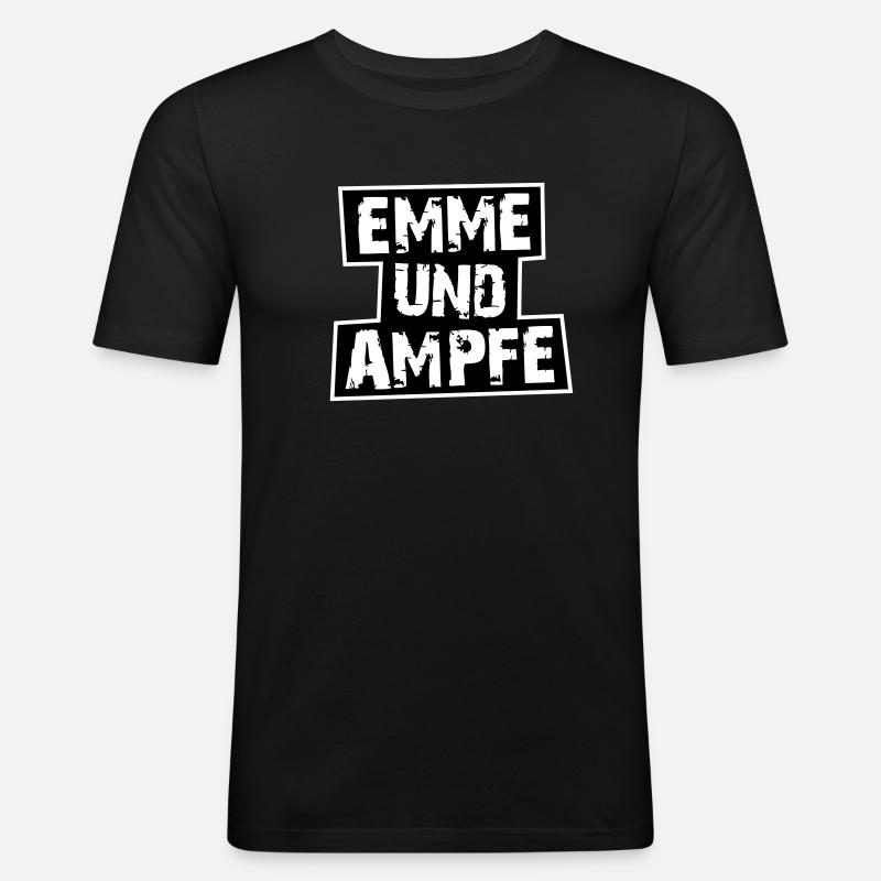 MINIMAL EMMEUNDAMPFE - Männer Slim Fit T-Shirt - Schwarz