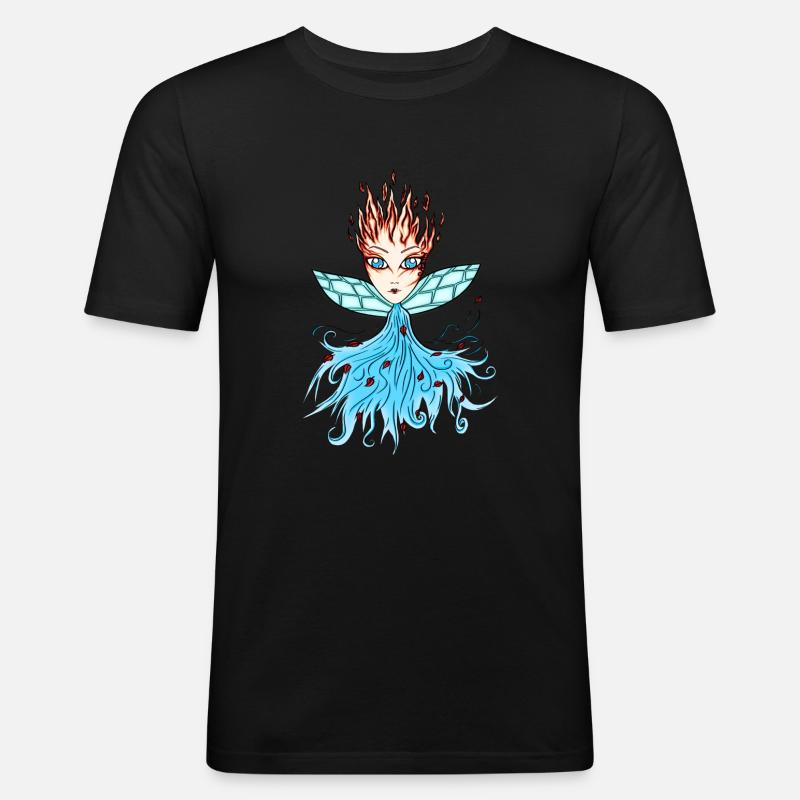 Feuer-fe Winde - Männer Slim Fit T-Shirt - Schwarz