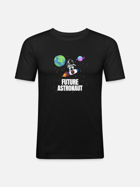 Galaxy Rocket Space Futur astronaute - T-shirt près du corps Homme - noir
