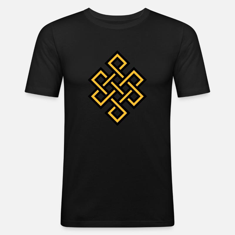 Knotenmuster - Männer Slim Fit T-Shirt - Schwarz